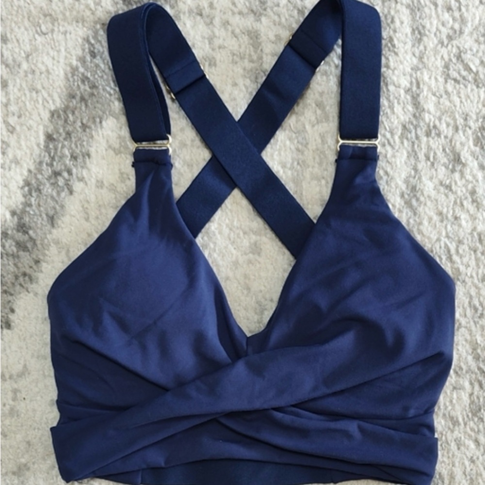 BuffBunny Navy Blue Cross-Back Top